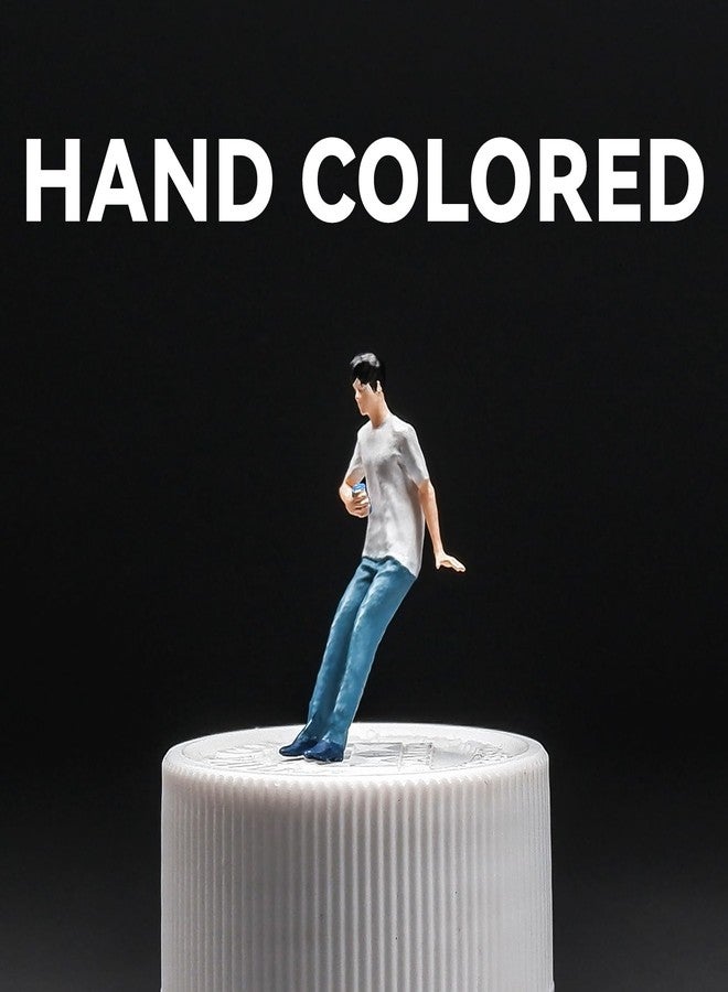 kivcmds Painted Figure 1:64 Scale Mini Model Trains Architectural Plastic People Figures Leaning Man Figure Model,Suitable for Miniature Scenes(64114B) - Image 5